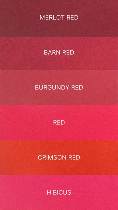 Shades of Red - Plain Cardstock Swatches