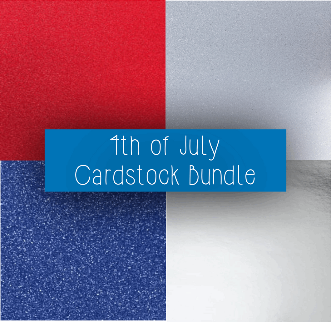 4-Pack 4th of July Bundle Pack (40 sheets of glitter and mirror cardstock sheets in total) - CelebrationWarehouse