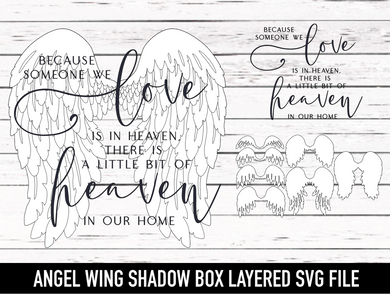 Angel Wing Shadow Box - Angel Wing Layered File - SVG download - Digital Download - CelebrationWarehouse