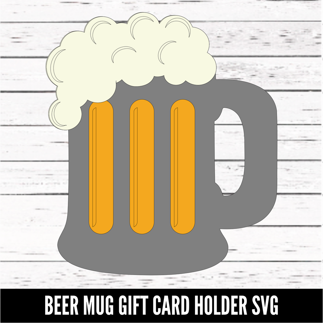 Beer mug gift card holder - 2 SVG files included - SVG download - Digital Download