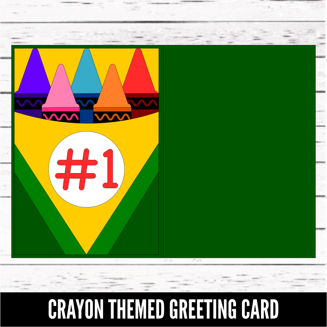 Crayon themed greet card SVG file - SVG download - Digital Download