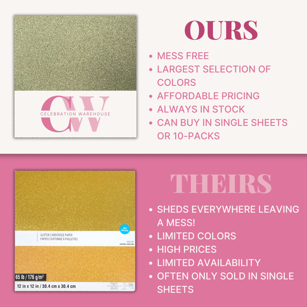 White Glitter Cardstock | Sublimation Ready Cardstock | Non-Shedding Glitter Cardstock