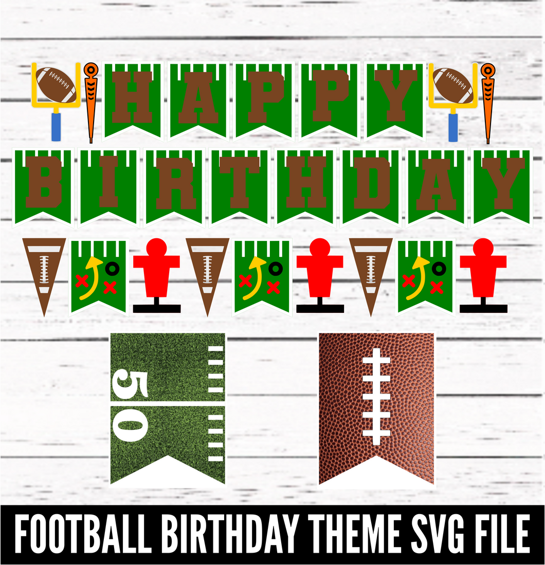 Football Birthday Theme Set - SVG download - Digital Download - CelebrationWarehouse