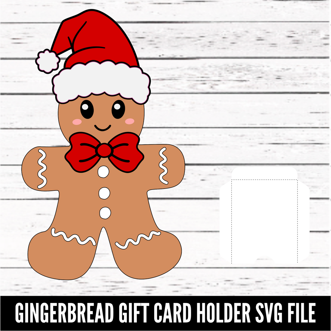 Gingerbread Man Gift Card Holder - SVG download - Digital Download