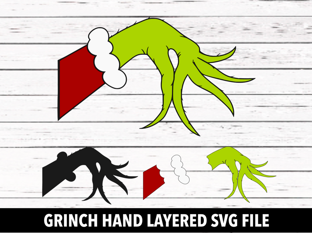 Grinch Hand Cutout - SVG download - Digital Download - CelebrationWarehouse