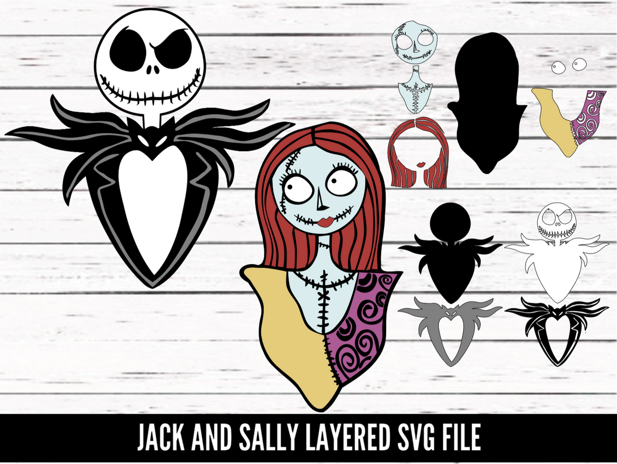 Jack & Sally layered file - SVG download - Digital Download - Nightmar ...