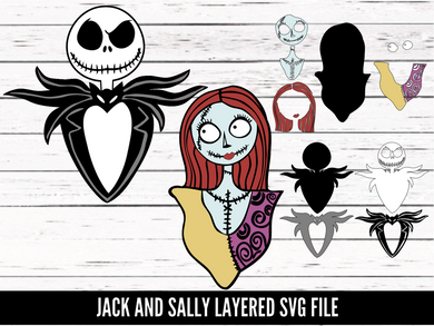 Jack & Sally layered file - SVG download - Digital Download - CelebrationWarehouse