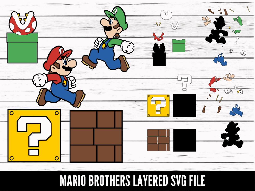 Mario Brother SVG files- SVG download - Digital Download - CelebrationWarehouse