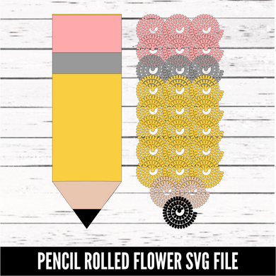 Pencil Shadow Box - 3D Rolled flower shadow box - SVG download - Digital Download - CelebrationWarehouse
