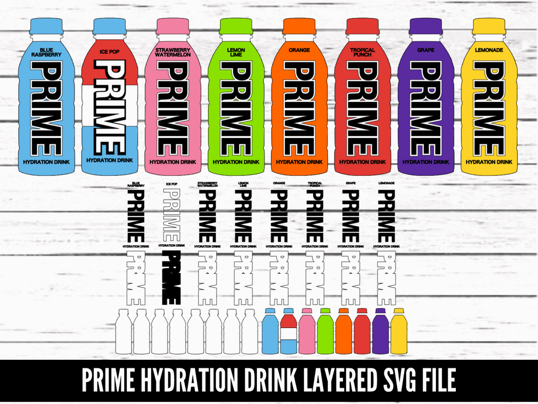 Prime Bottle layered SVG file - SVG download - Digital Download - CelebrationWarehouse