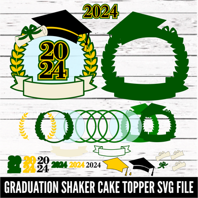 Graduation Shaker Cake Topper SVG File - Shaker Cake Topper template  - SVG download - Digital Download - CelebrationWarehouse