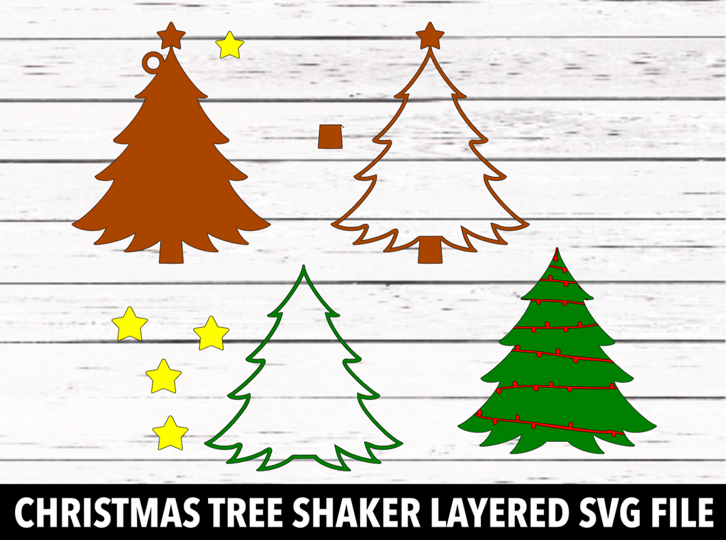 Shaker Christmas Tree Ornament - SVG download - Digital Download - CelebrationWarehouse
