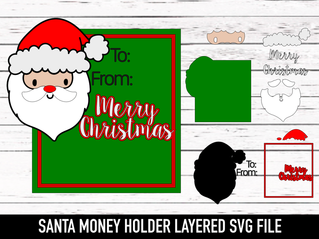 Santa Money Holder - Cash Holding Gift - SVG download - Digital Download - CelebrationWarehouse