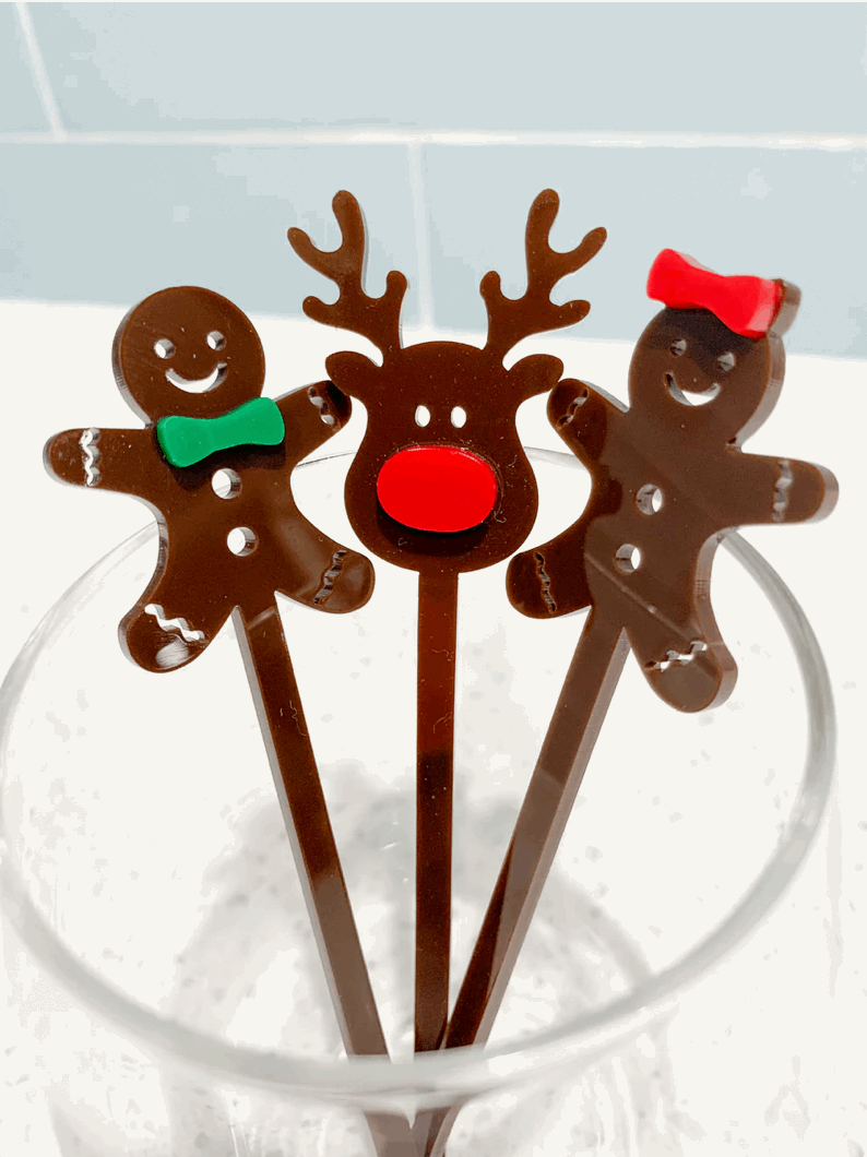 Christmas Themed Stir Sticks - Digital Download - SVG cut file