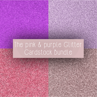 4-Pack Pinks & Purples Bundle Pack (40 glitter cardstock sheets in total)