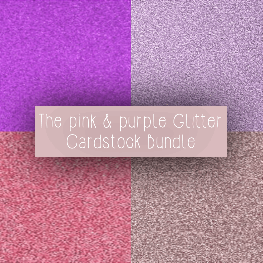 4-Pack Pinks & Purples Bundle Pack (40 glitter cardstock sheets in total)