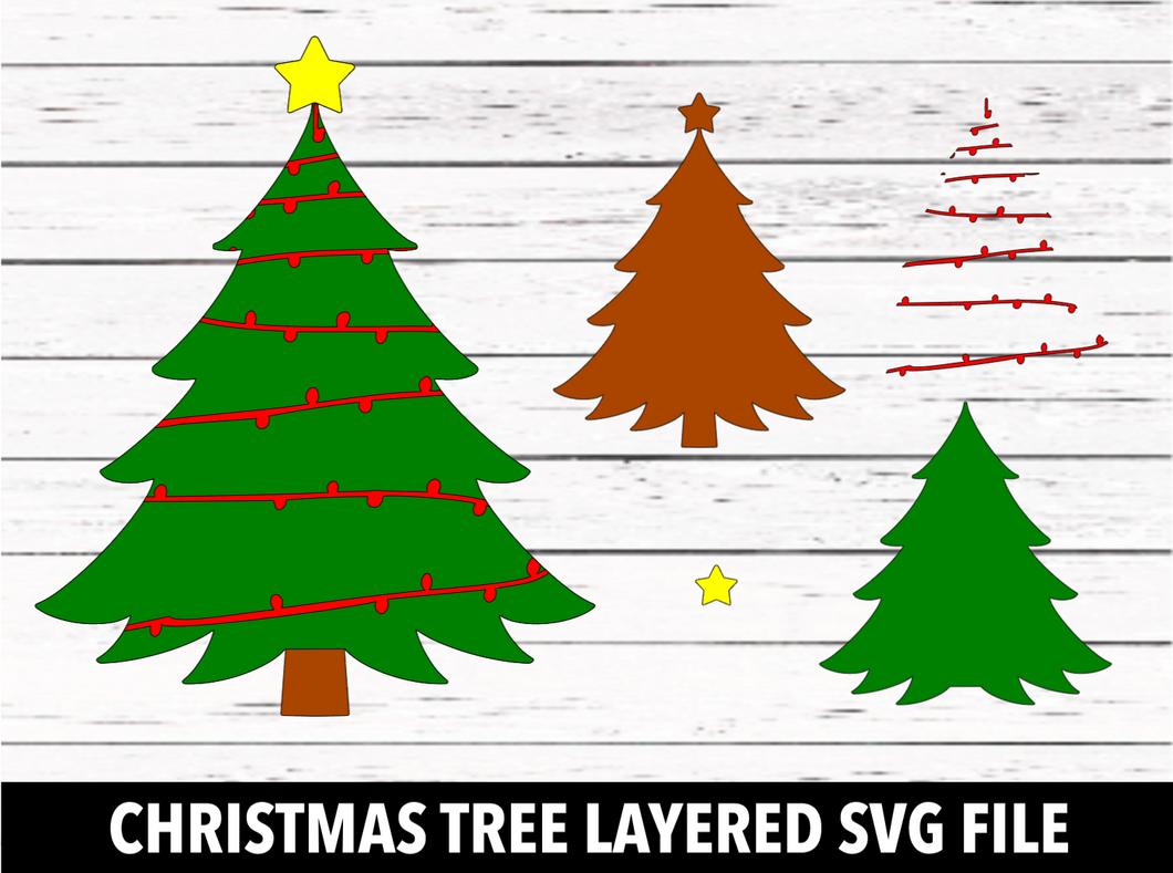 Christmas Tree Layered SVG file - SVG download - Digital Download - CelebrationWarehouse