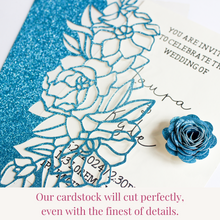 Load image into Gallery viewer, Aqua Blue Glitter Cardstock | Non-Shedding Glitter Cardstock
