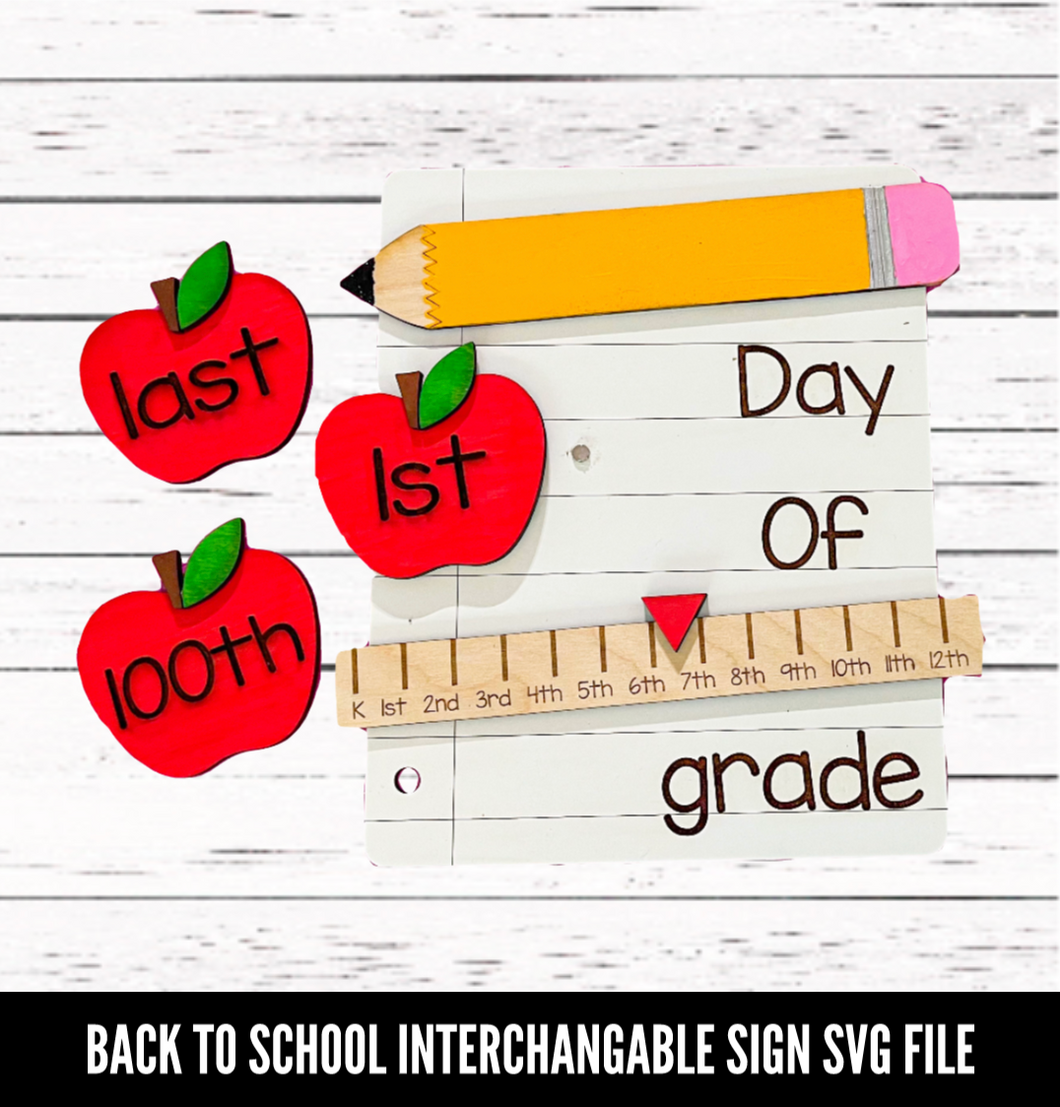 Back to School Interchangeable Sign - SVG download - Digital Download - CelebrationWarehouse