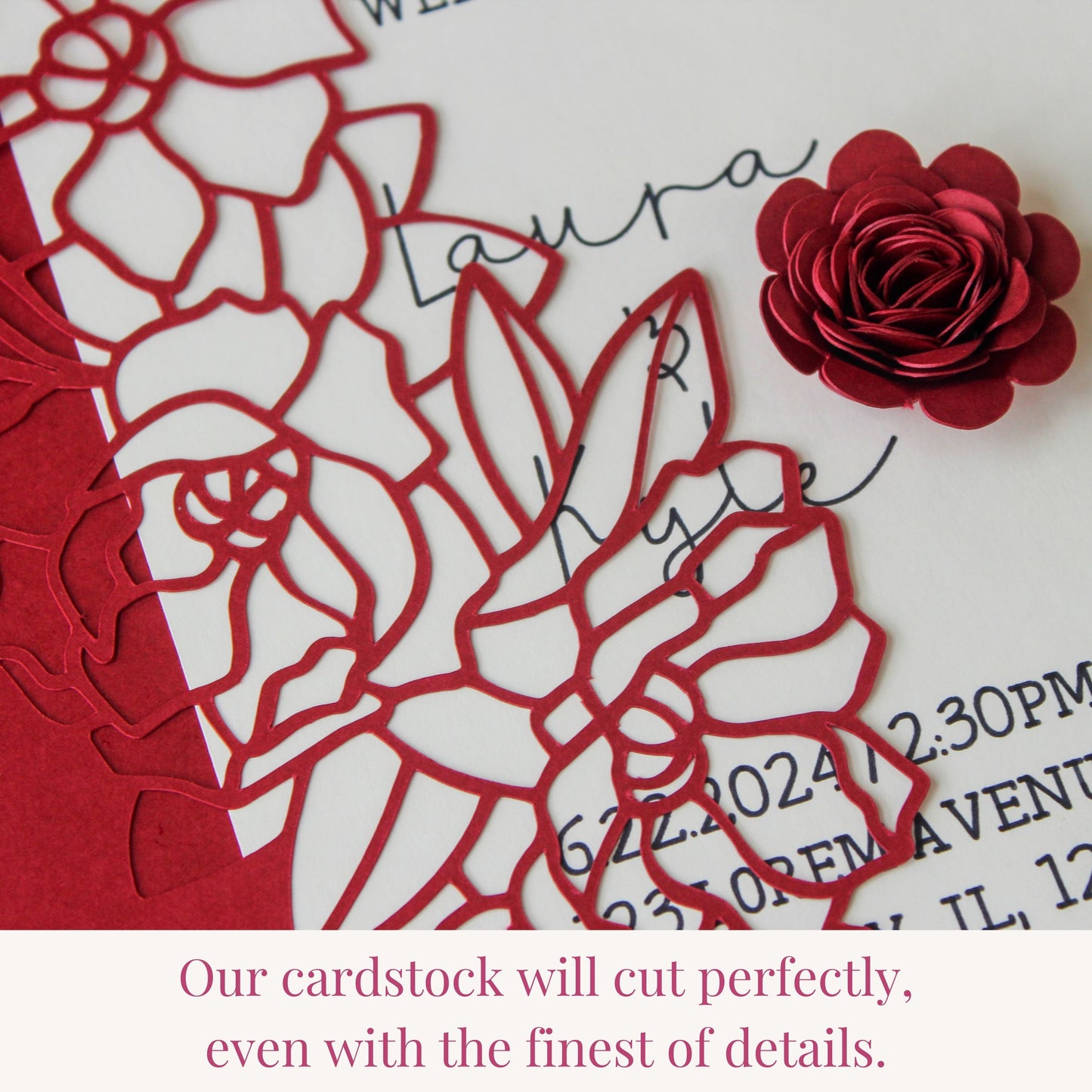 barn red cardstock cuts fine details using any die cutting machine