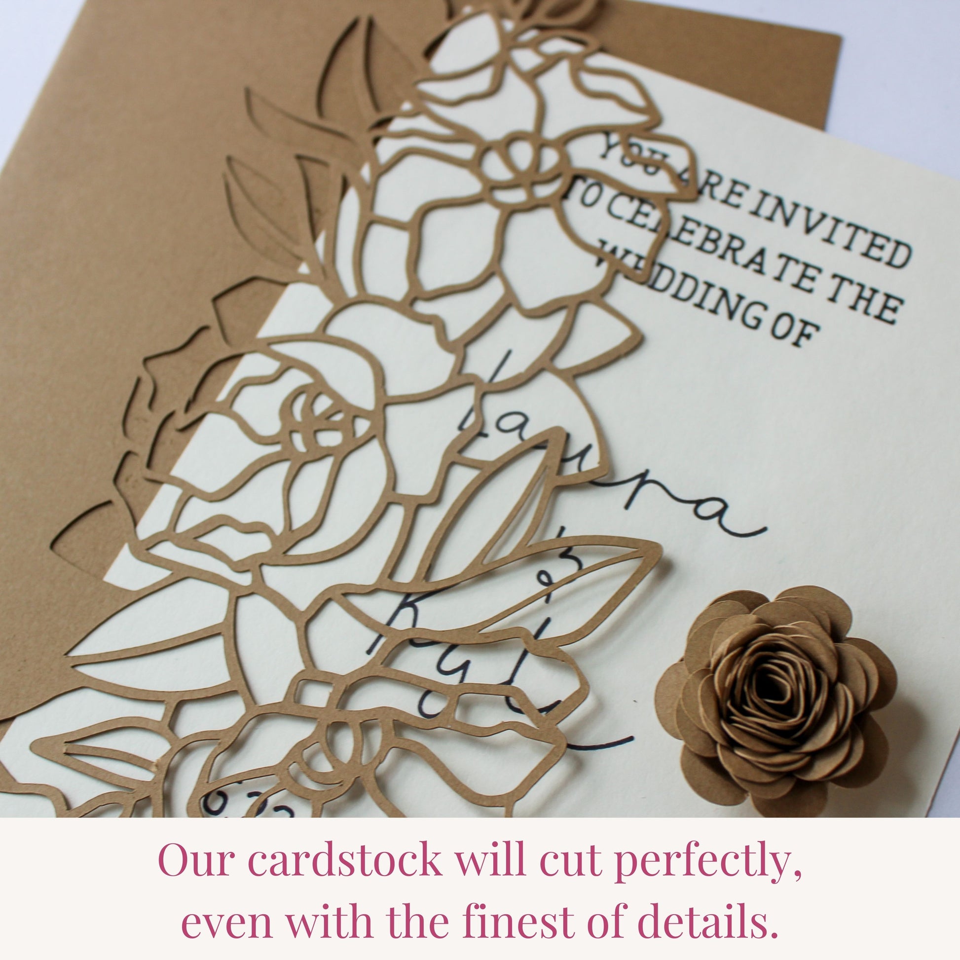 brown cardstock cuts fine details using any die cutting machine