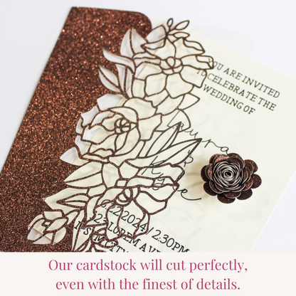 celebration warehouse brown glitter cardstock cuts fine details using any die cutting machine