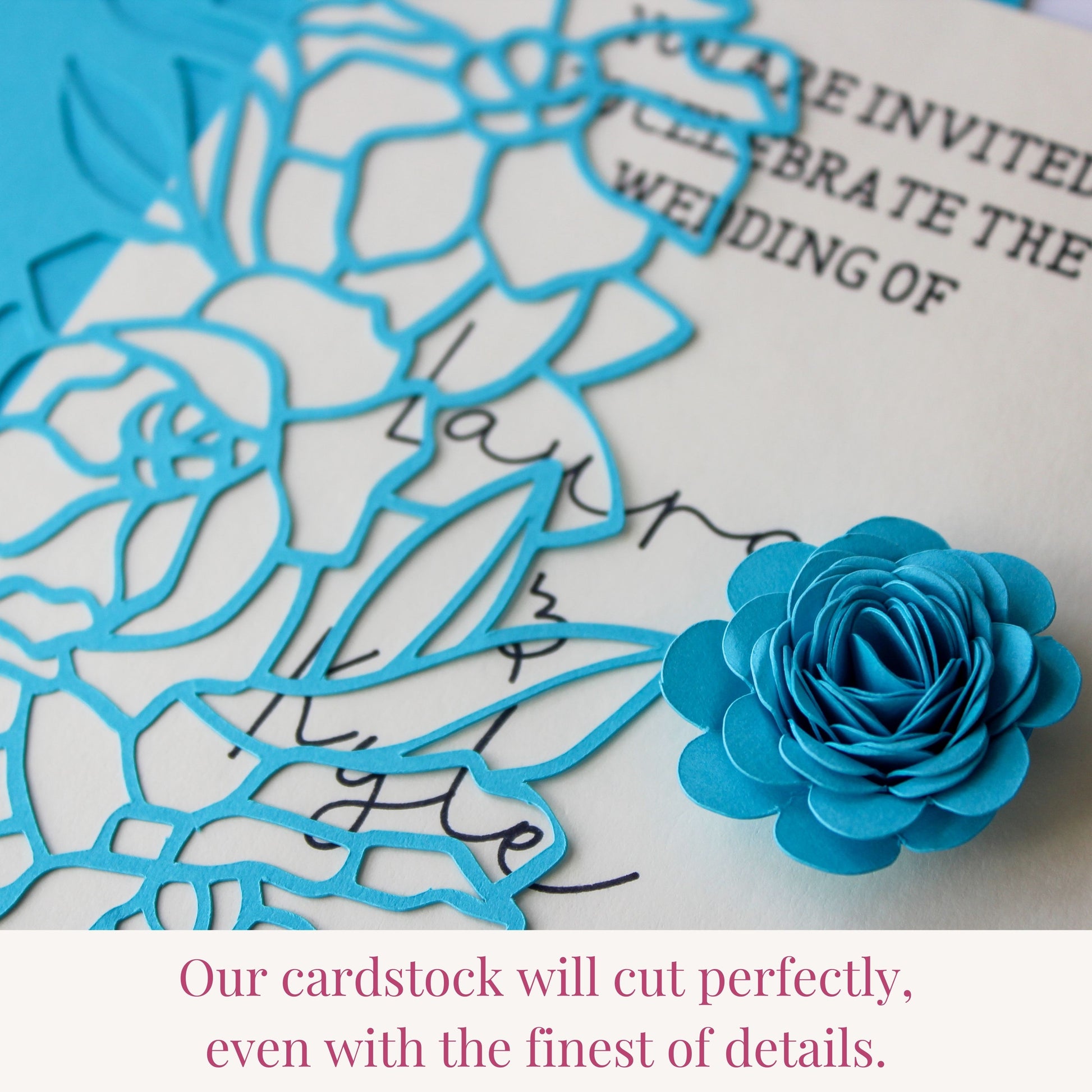 cerulean blue cardstock cuts fine details using any die cutting machine