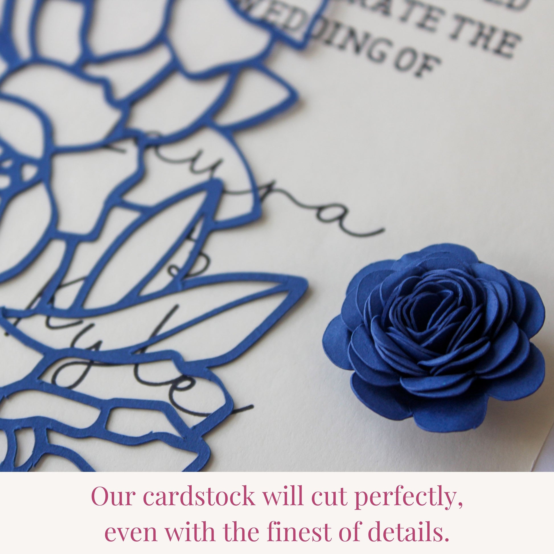 dark navy cardstock cuts fine details using any die cutting machine