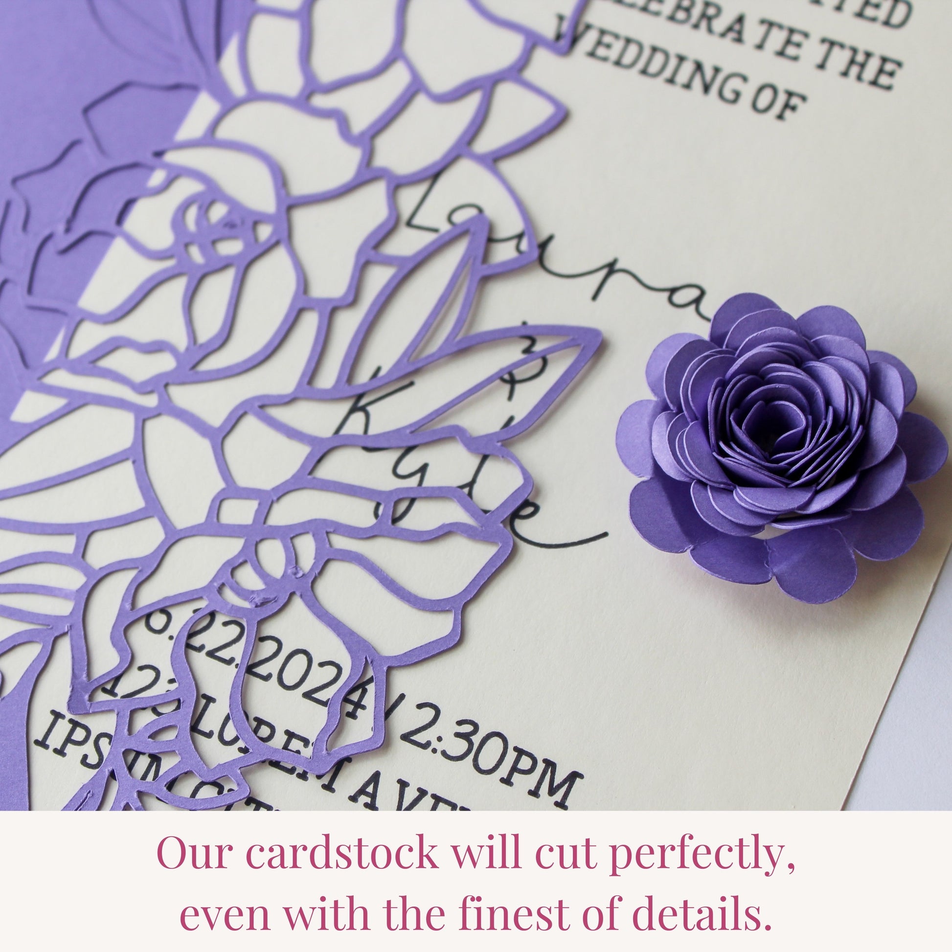 electric purple cardstock cuts fine details using any die cutting machine