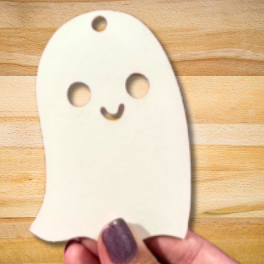 Blank Acrylic Ghost Boo Bag Tags - With holes