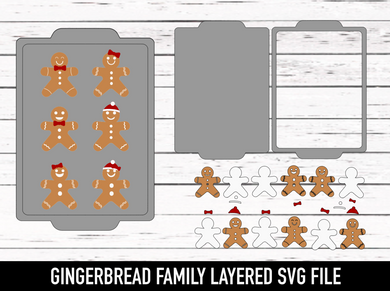 Gingerbread Family Baking Pan - SVG download - Digital Download - CelebrationWarehouse