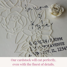 Load image into Gallery viewer, ivory cardstock cuts fine details using any die cutting machine
