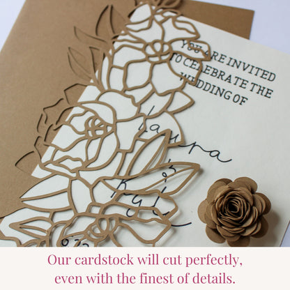 kraft brown cardstock cuts fine details using any die cutting machine