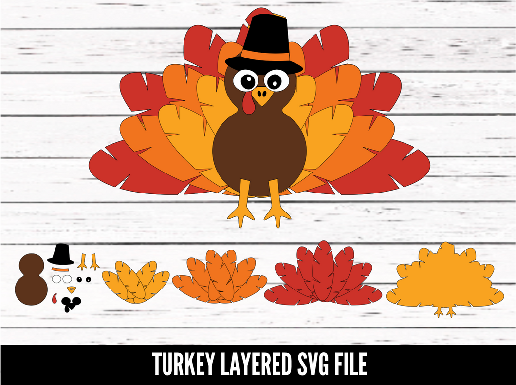 Turkey Cutout - SVG download - Digital Download - CelebrationWarehouse