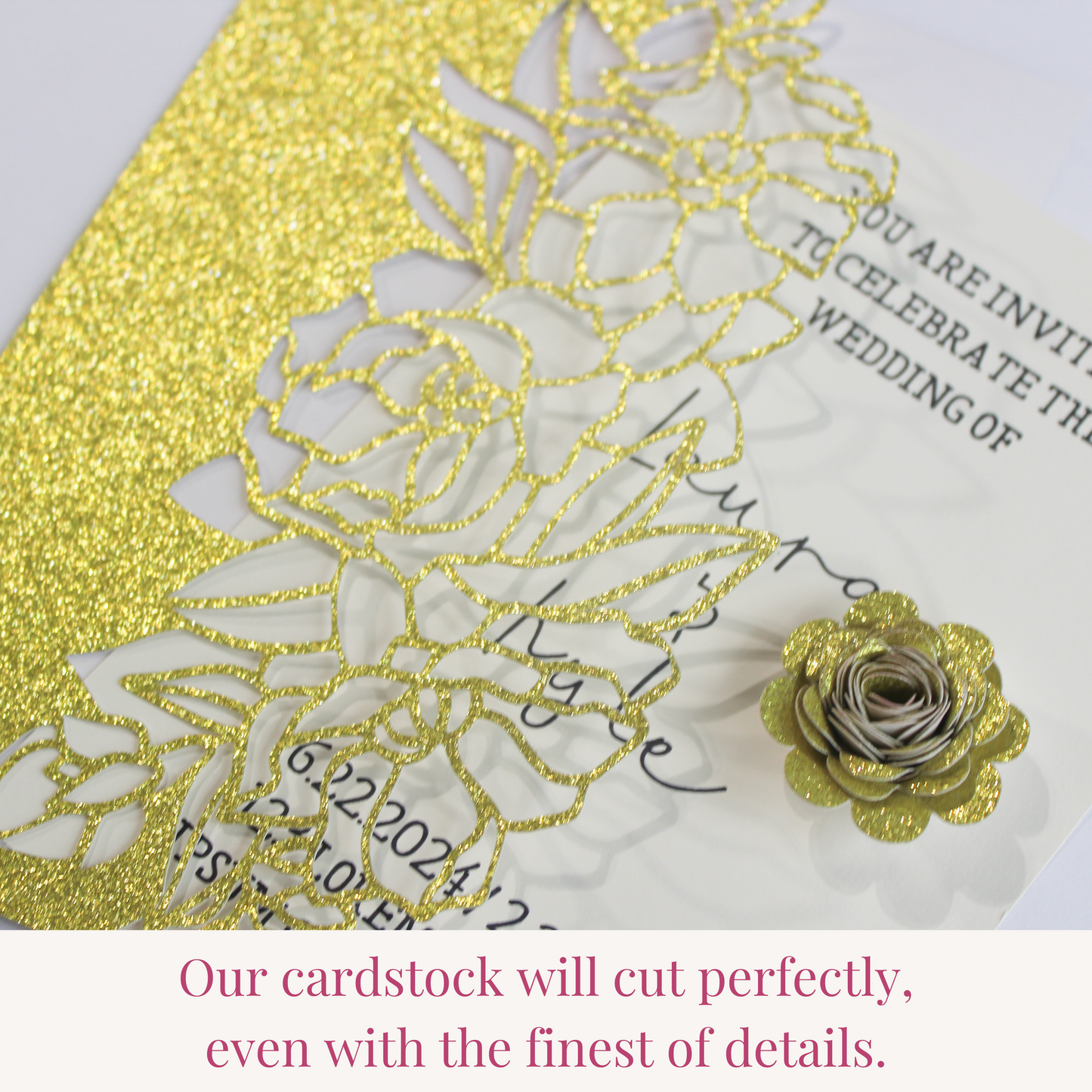 celebration warehouse lemon yellow glitter cardstock cuts fine details using any die cutting machine