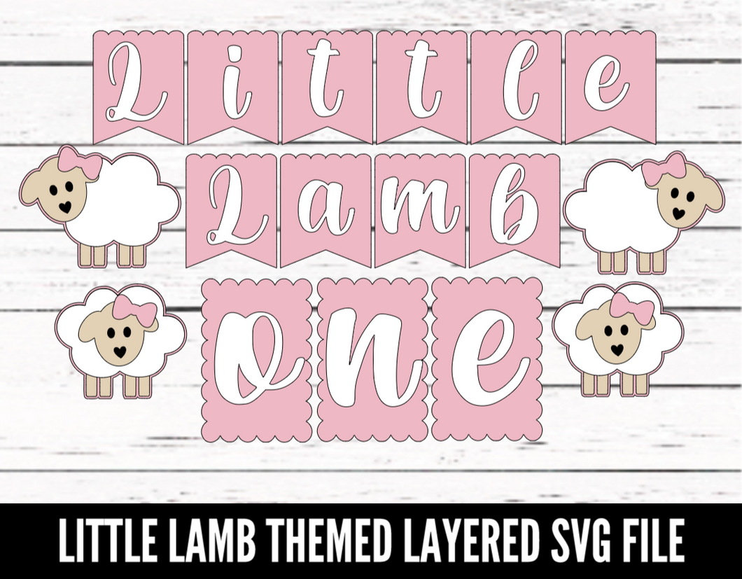 Little Lamb Birthday Theme Set - SVG download - Digital Download - CelebrationWarehouse