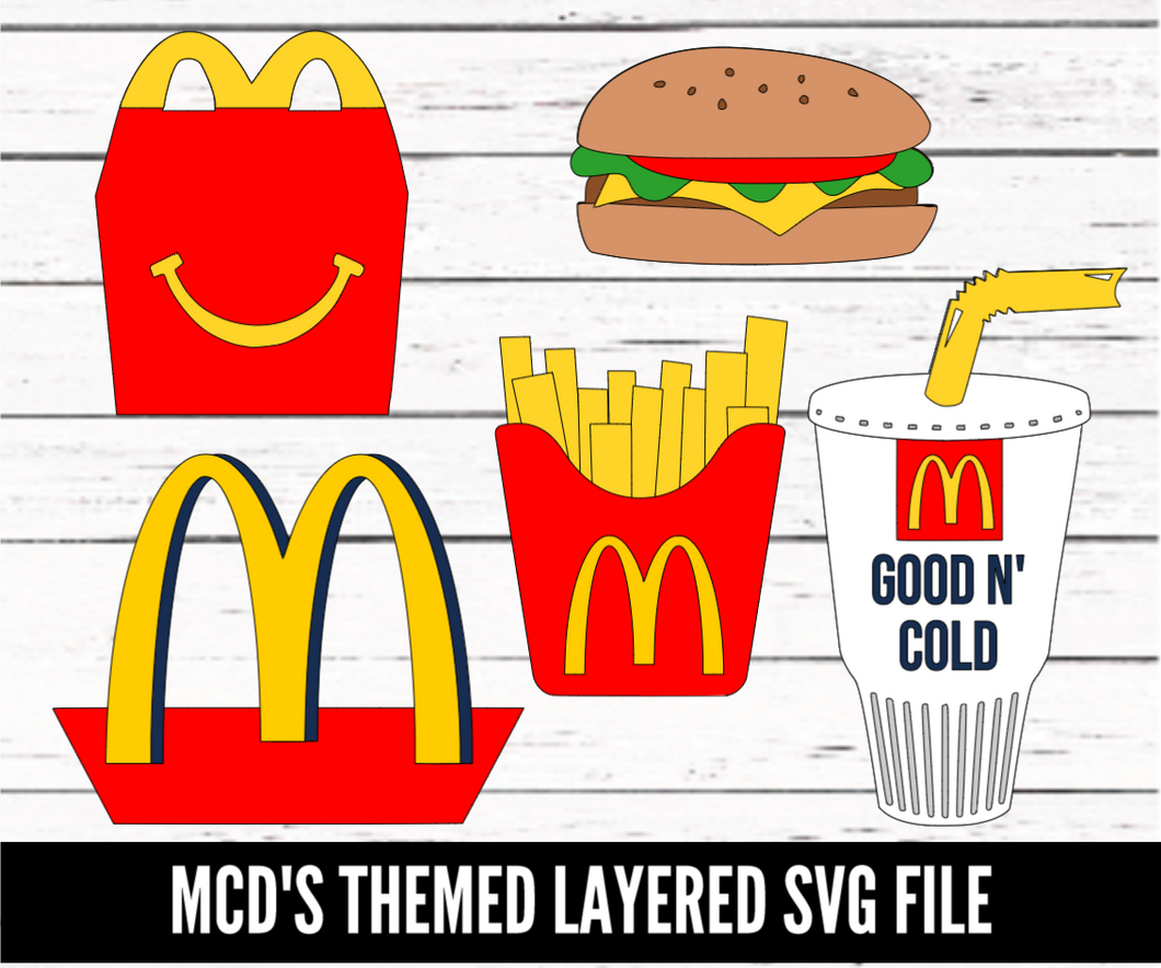 McDonalds Themed Cut File Set - SVG download - Digital Download - CelebrationWarehouse