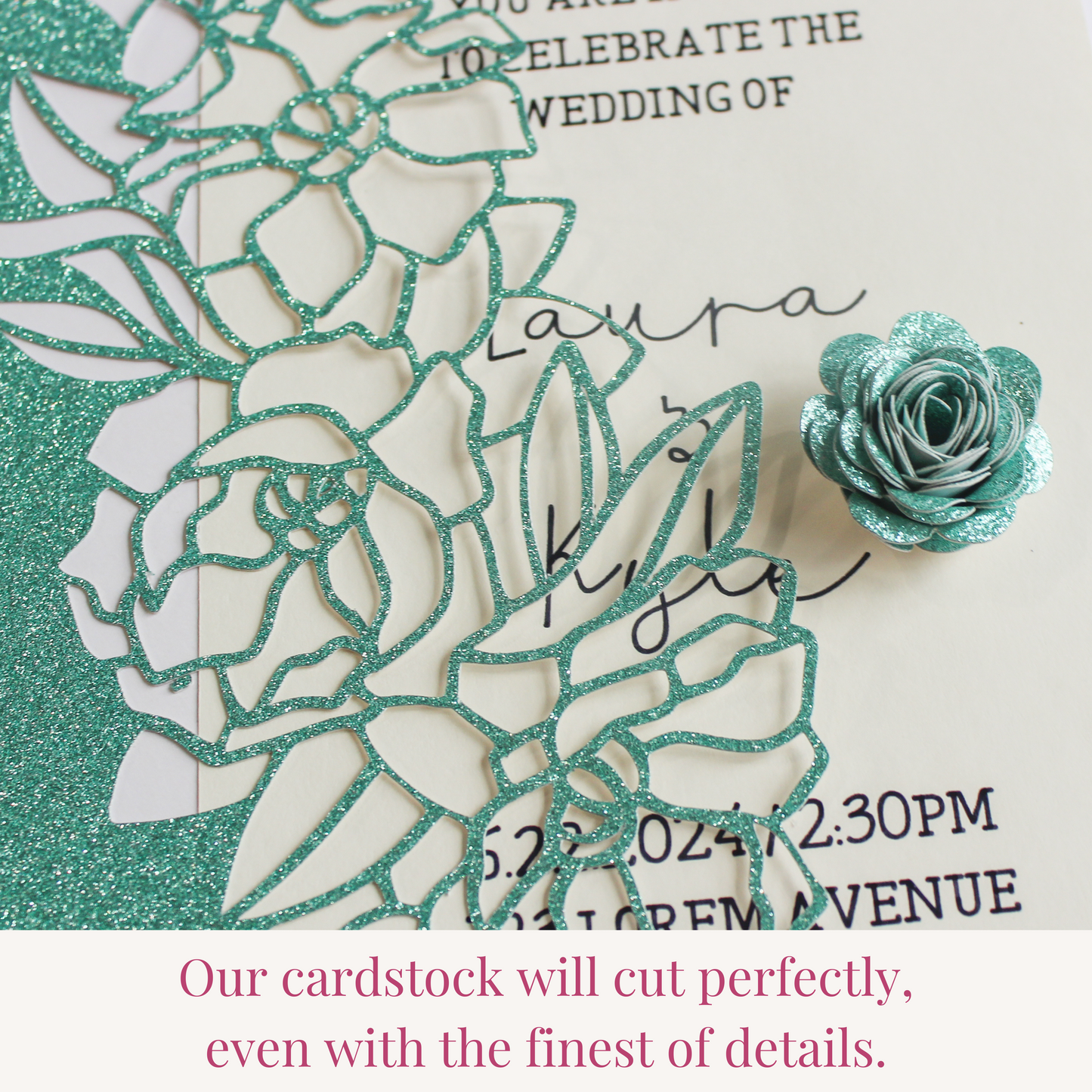 celebration warehouse mint green glitter cardstock cuts fine details using any die cutting machine