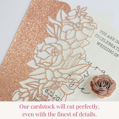 celebration warehouse peach orange glitter cardstock cuts fine details using any die cutting machine