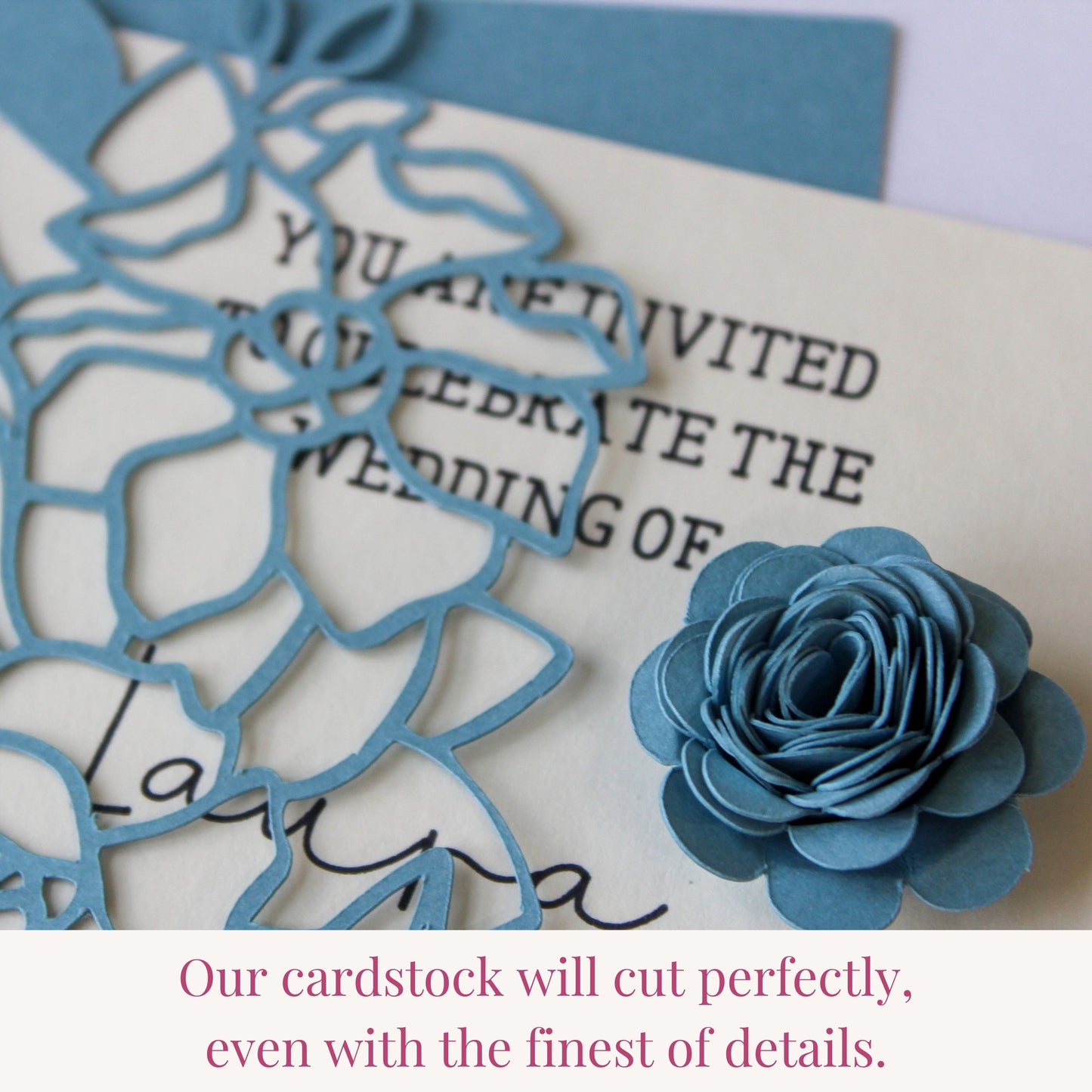 pewter blue cardstock cuts fine details using any die cutting machine