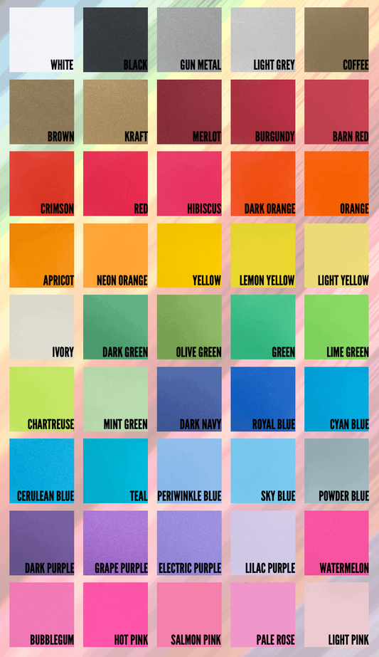 Digital Swatch Colors of All Plain Cardstock - CelebrationWarehouse