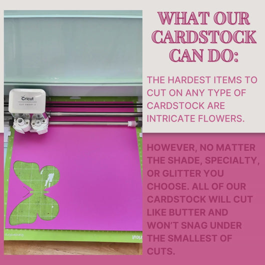 celebration warehouse cardstock can cut the smallest of cuts like intricate flowers on a Cricut.