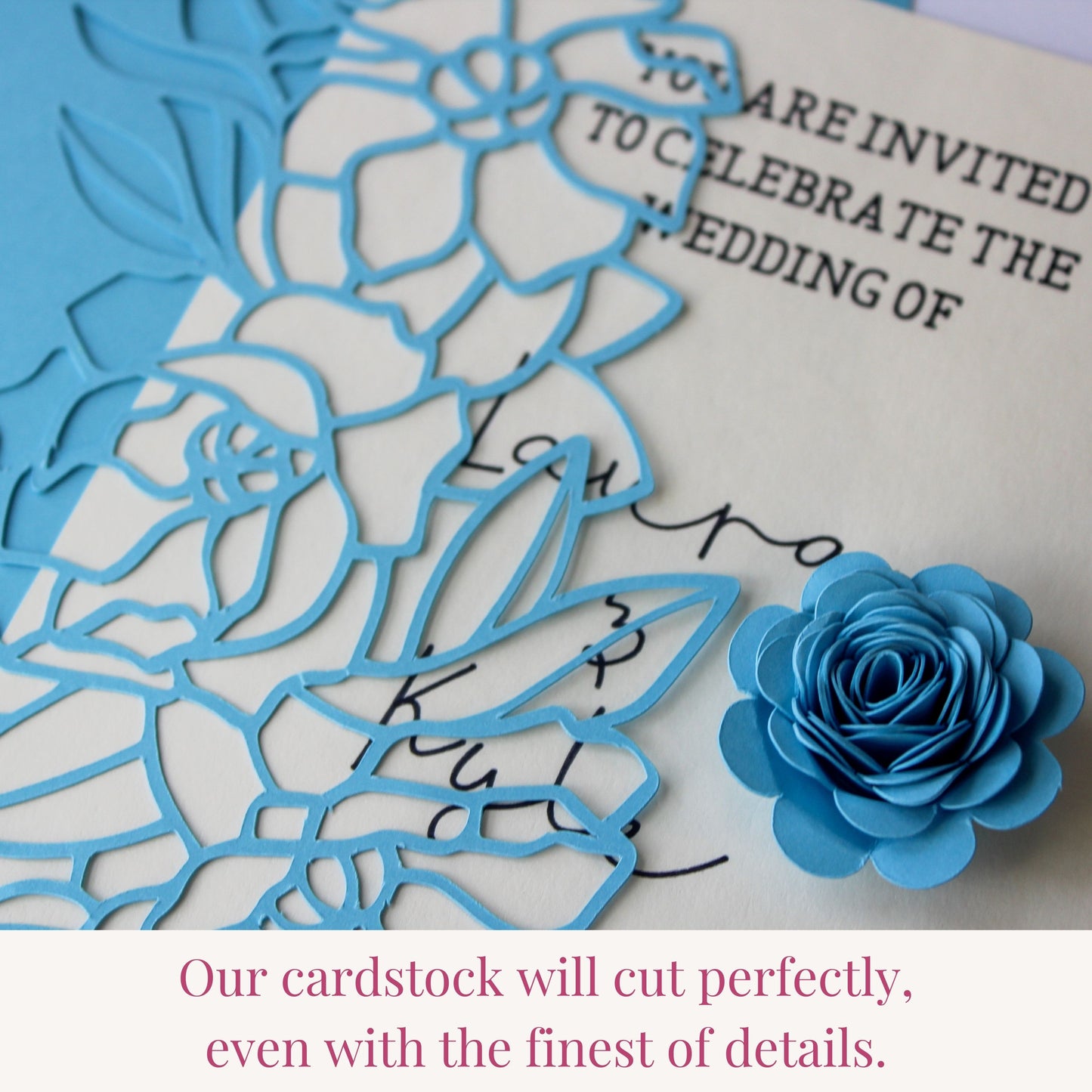 sky blue cardstock cuts fine details using any die cutting machine