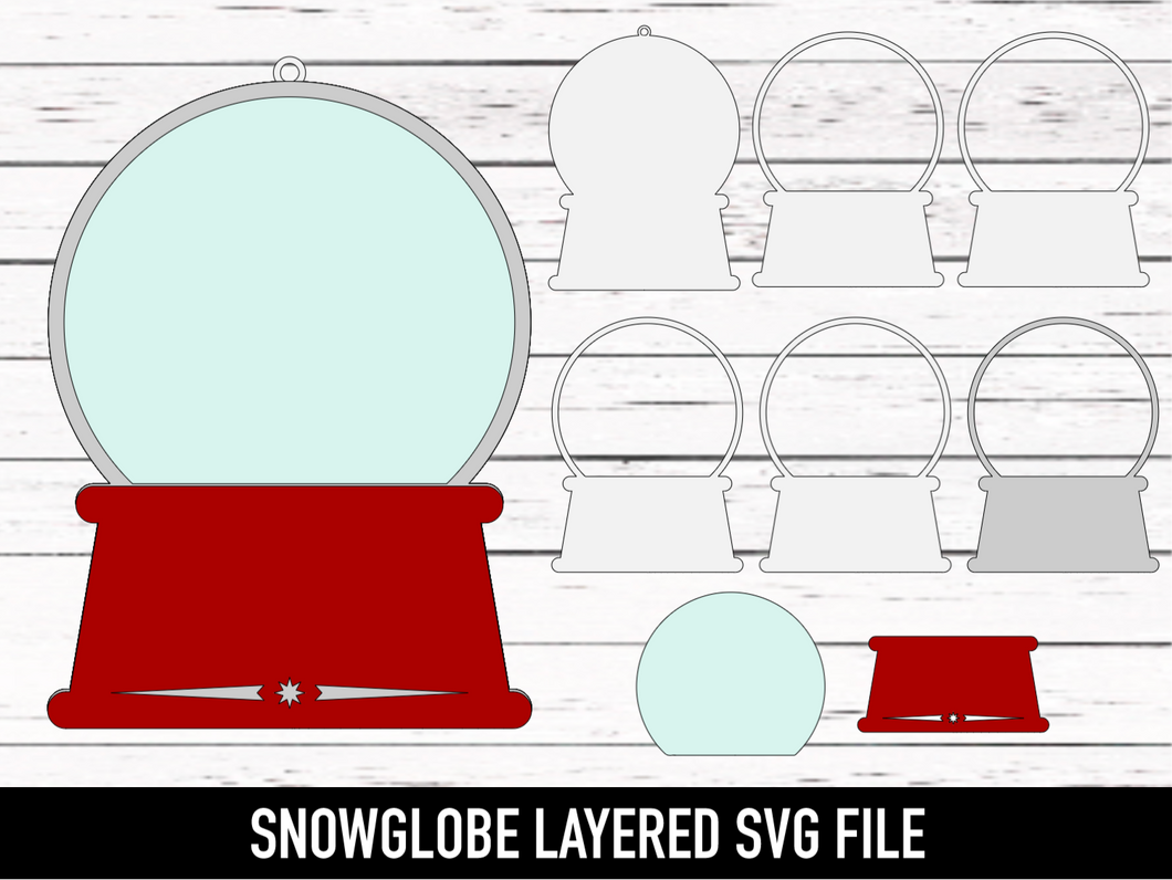 Snowglobe Shaker Ornament - Snow Globe Shaker - SVG download - Digital Download - CelebrationWarehouse