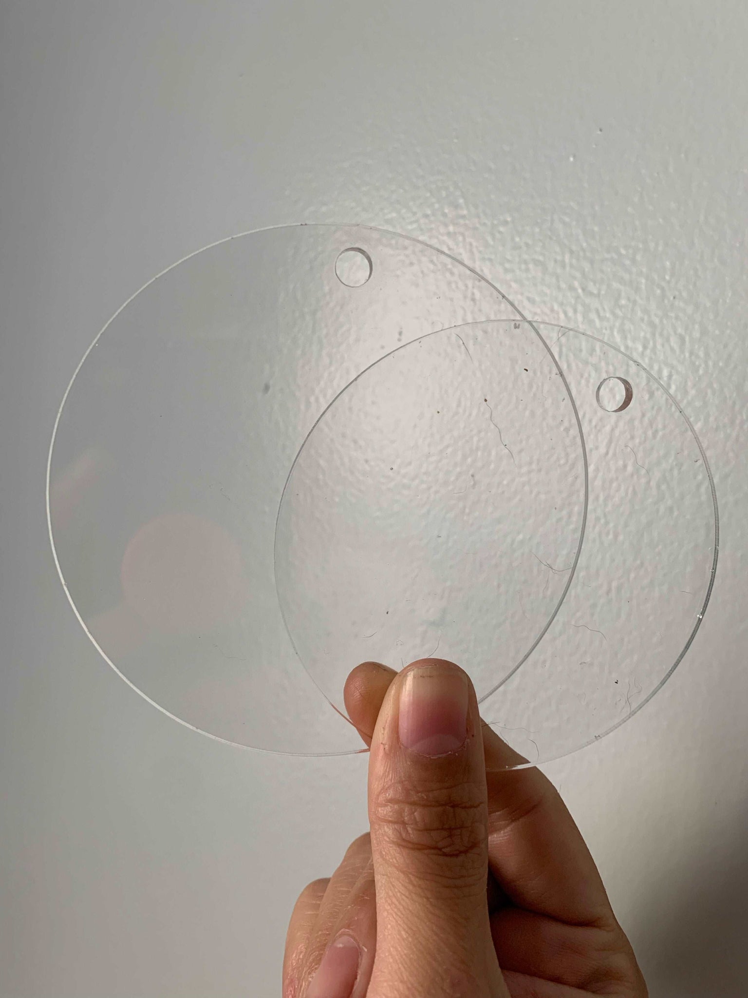 1/4 inch thick. Acrylic Circle Blanks with or without holes